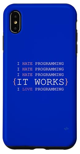 I Hate Love Programming Funny Code Works ����ȃf�o�b�O �X�}�z�P�[�X iPhone XS Max �p