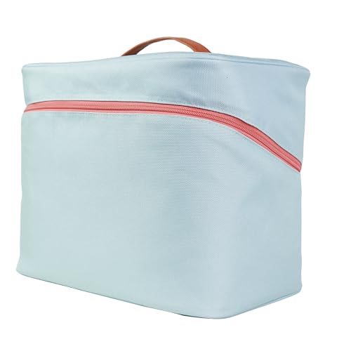 Erin Condren Large Organizer Case, Stylish Sea Glass Multi-Purpose Travel Case, Removable Dividers and Sturdy Vegan Leather Handle, Carry Toiletries, Makeup, Jewelry and More