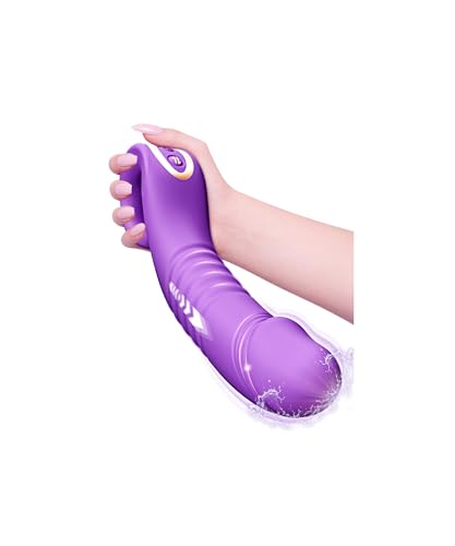 Curved Thrusting Vibrator Dildo Sex Toys, 7.8 Inch Advanced G Spot Vibrators with 7 Thrusting & 7 Vibrating, Realistic Vibrator Adult Toys for Clitoral Nipple Anal Stimulator, Female Couples Sex Toy