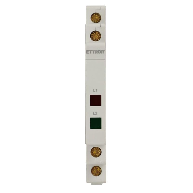 Indicatore Luminoso Modulare 2 Fasi (L1-L2) 230V, Larga Solo 9mm, Occupa Mezzo Modulo DIN, Lampada Spia LED