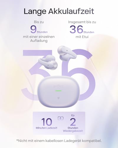 SHOKZ OpenDots Air Open-Ear Clip-On-Kopfhörer, 6, 3 g, Morgenlila – Ansicht 5