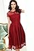 Miusol Women's Retro Floral Lace Cap Sleeve Vintage Swing Bridesmaid Dress Wine