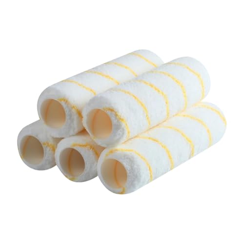 Lot de 5 grands rouleaux de peinture en microfibre de 22,9 cm - Rouleaux de peinture murale en peluche - Manchons de rouleau de peinture pour décoration de maison, revêtements de sol et plafonds