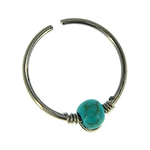CHICNET Turquoise Pearl Universal Piercing Ring Cover