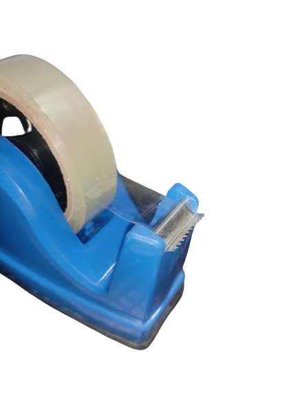 Dinojames Heavy Weight and Anti-Skid 1 inch Cello Tape Dispenser for Home, Office, School Use (Random Color) Pack of 1 1