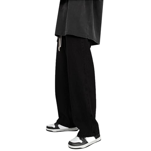 Men's Baggy Jeans Relaxed Loose Fit Wide Leg Denim Vintage Pants Casual Stretch Trousers Streetwear