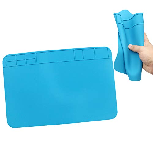YGSAT Hitzebeständige Lötmatte Lötunterlage Hitzebeständige Silikonmatte Lötmatte Silikon Arbeitsmatte für Kamera Elektronische Laptop Handy Reperatur 20x30cm Cover