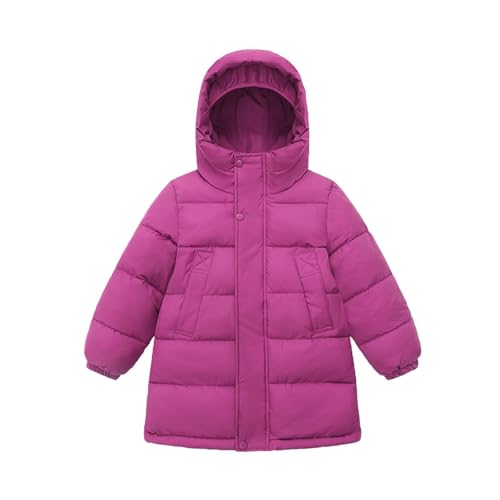 Kids Winter Coat Hooded Heavyweight Fleece Lined Thermal Girls Puffer Jacket Zip Up Snow Waterproof Windproof Outwear