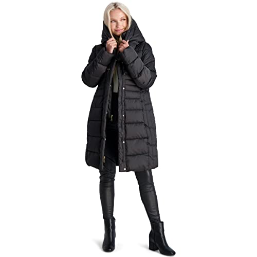 TAHARI Casey Fitted Puffer Coat for Women-Quilted Winter Coat with Bib2