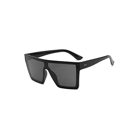 LARGE OVERSIZED LADIES WOMEN SUNGLASSES DESIGNER BIG FRAME RETRO VINTAGE FASHION (Black Frame + Black Lens) Cover