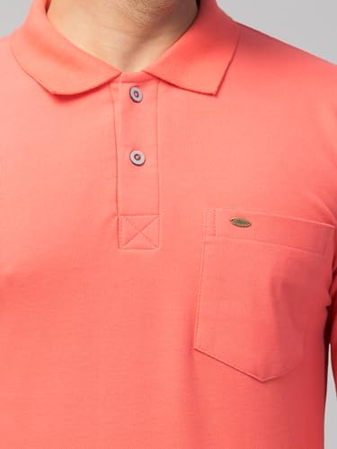 Image of Corsair Blue Men's Regular Fit 100% Cotton Collar Neck Full Sleeve Plain Solid Polo T-Shirt with Pocket Navy Green-Apple Dark-Green Crimson Plus (M - 5XL)