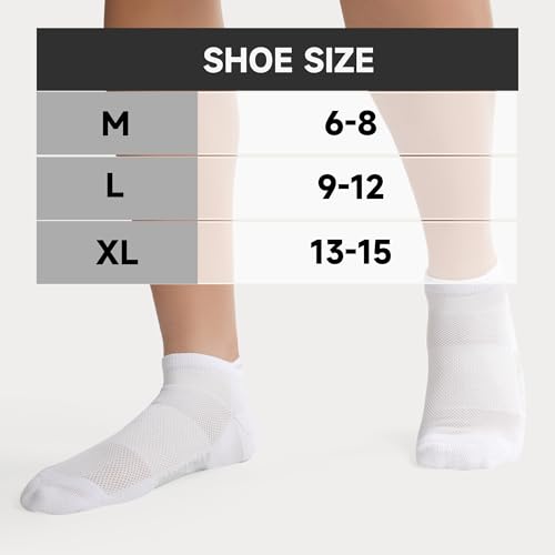 Image of BAMBOO COOL Men's Ankle Socks Moisture Wicking Breathable Odor Control Athletic Cushioned Running Socks Arch Support 8 Pack