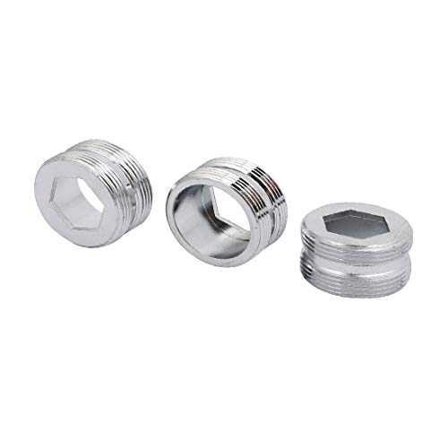 New Lon0167 3pcs M22 to M22 Male Thread Metal Faucet Adapter Silver Tone for Water Purifier(3 stücke M22 bis M22 Außengewinde Metall Wasserhahn Adapter Silber Ton für Wasserfilter