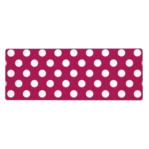 Grand tapis de souris de jeu imprimé pois rose finitions cousues