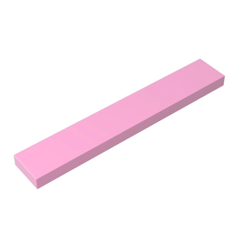 Gobricks 6636 Foundation Plate Tile 1x6 with Groove 50 Pieces GDS-564 Compatible with Lego Building Blocks Color:Bright Pink — image 1