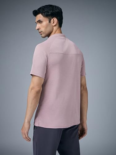Image of TECHNOSPORT Men's 100% Polyester Slim Fit Self-Design Half Sleeve Polo T-Shirt with Double Cool, SPF50+ Properties for Gym, Workout 7 Regular Use