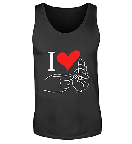 Camiseta de tirantes para hombre I Love Sex en algodón transpirable negro
