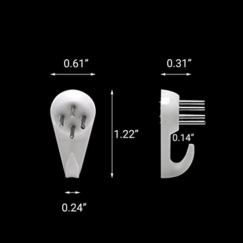 Image of Nails for Hanging Pictures,Picture Hooks Hardwall Hanger for Hardware, Fasteners & Hooks Wall Mount Non-Mark Hook Picture Photo Frame Hangers(100pcs,30*15mm)