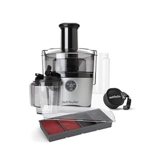 nutribullet 1000W Juicer Pro – Large 2L Pulp Basin & 800ml Juice Pitcher – Three Precision Speeds, Wide 3″ Chute & Dishwasher Safe – Includes Glass To-Go Bottle 340ml & Freezer Tray