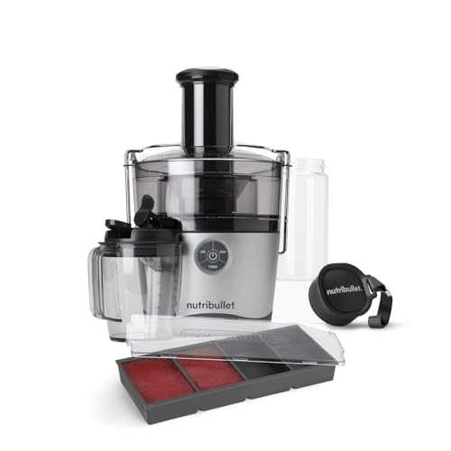 nutribullet 1000W Juicer Pro – Large 2L Pulp Basin & 800ml Juice Pitcher – Three Precision Speeds, Wide 3″ Chute & Dishwasher Safe – Includes Glass To-Go Bottle 340ml & Freezer Tray