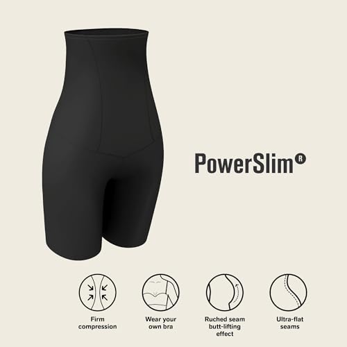 Image of Leonisa ContourPro - High Waist Shorts Tummy Control Shapewear for Women - Body Shaper Sculpting & Anti-Chafing Shaper Shorts Black