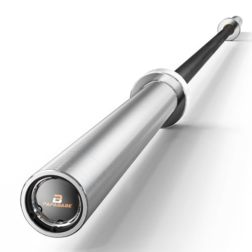 PAPABABE 7ft Olympic Barbell 45lb, 30mm, Zinc Grip, 1000lbs