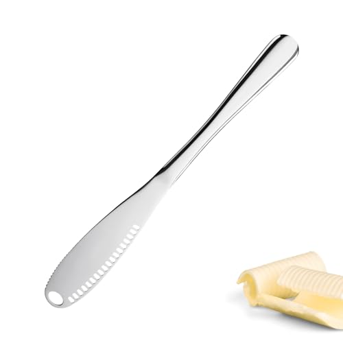 Westmark Buttermesser- & Dekoriermesser, 1 Stk. – Messer mit Wellenschliff & Schlitz-Struktur für Butterlocken, Garnieren, Schneiden – Silber, 15 cm