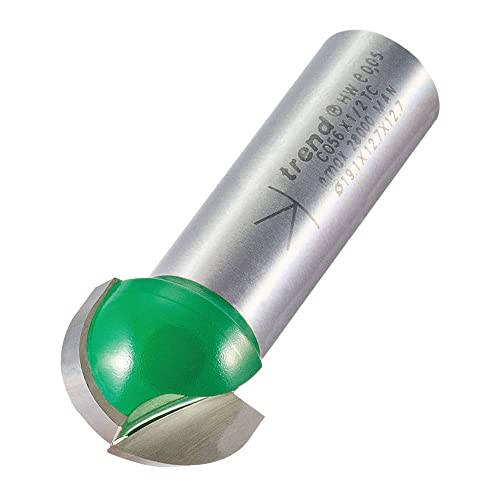 Trend CraftPro Cavetto Router Cutter Bit, 1/2 Inch Shank, 9.5mm Radius and 19.1mm Cut Diameter, Tungsten Carbide Tipped, C056X1/2TC