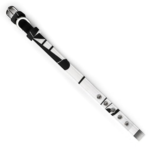 Collier pour chien noir et blanc avec motif note de musique sangle ajustable