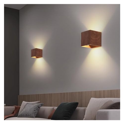 Aplique de pared LED tricolor de nogal con doble haz de luz 4