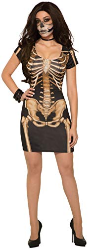Bristol Novelty 78939 Bone Dress Costume | For Women | Black and Brown, UK Size 10-14