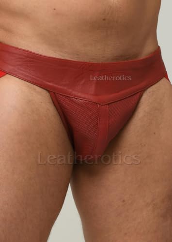 Mens Leather Underwear - Soft and Supple Perforated Leather Briefs 0294
