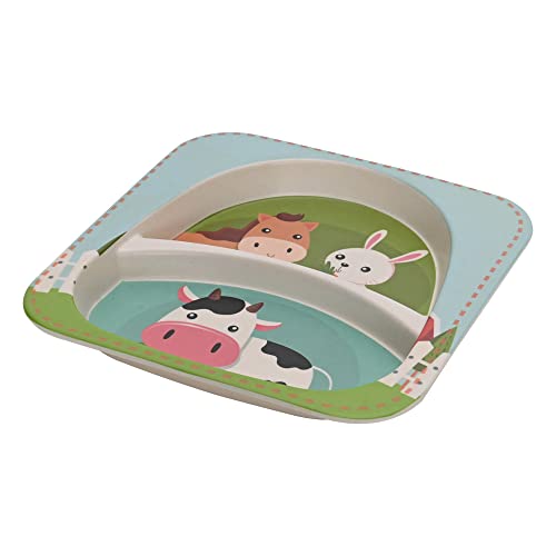 Mimo Style Jogo Para Refeição Farm Infantil Eco-Friendly, Feito de Bambu Natural Ecológico. Possui I