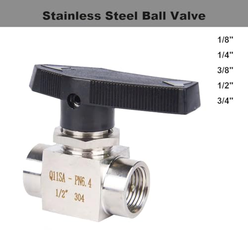 Válvula de bola de acero inoxidable de 2 vías y rosca hembra de 3/4" 3