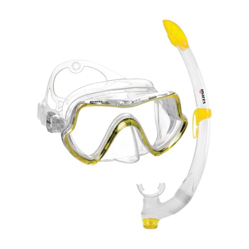 Mares Combo Pure Vision – Set Masque et Tuba Adulte, Masque Ergonomique Silicone, Tuba Semi-Sec Breezer avec Embout, Snorkeling et Exploration sous-Marine