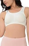 [JANJAM] 大きいサイズ ブラジャー レディース インナー スポーツブラ カップ付き 3L ホワイトメッシュ