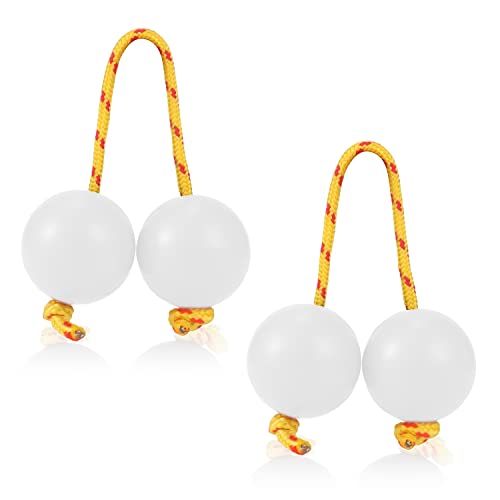 2 Paires de Kashaka Instrument, Kashaka Aslatua Shakers Classique Africain Aslatuas Rhythmic Ball Percussion à la Main pour Enfants Adultes Mariages Fêtes Cours de Musique (Blanc)