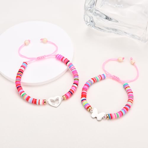 First Day of School Kindergarten Preschool Gifts, Mom and Daughter Matching Bracelets Set, Back to School Gifts for Girls Daughter2