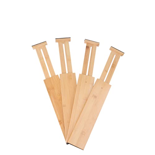 Tofficu Flexible Bamboo Drawer Divider Dresser Drawer Dividers Desk Organizers Diy Splitter Plate Storage Organizer