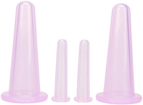 BWESOO 4Pcs Massage Cupping Set Silicone Mini Facial Cups Face Massager Helper Skin Care Neck Back Eyes Massaging Cup Safe to Use, Don't Worry About Burns Health Care Products (Purple)