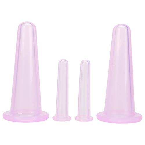 4Pcs Massage Cupping Set Silicone Mini Facial Cups Face Massager Helper Skin Care Neck Back Eyes Massaging Cup Safe to Use, Don't Worry About Burns Health Care Products (Purple)