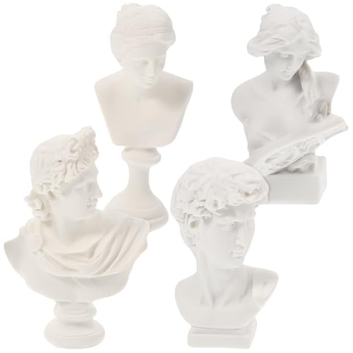 Set de 4 Mini Estatuas Griegas de Resina Decorativa