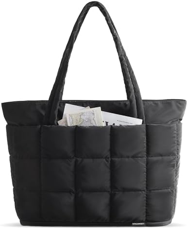 BAGSMART Expandable Tote Bag for Women, Puffer Work Tote Travel B...