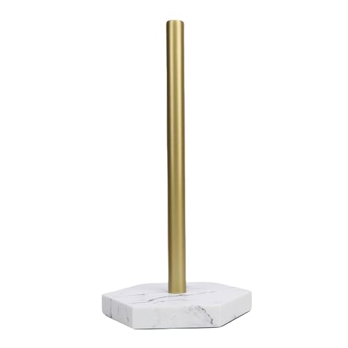 Generic Portarrollos de Papel Higiénico de Fabricado en Acero Inoxidable con Estructura de Mármol Dorado para Encimera de Cocina y Baño