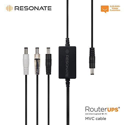 Image of RESONATE RouterUPS Gen2 & MVC Splitter (Multi Voltage Cable) - Power Backup, Mini UPS for 3 Devices - Combo Offer.