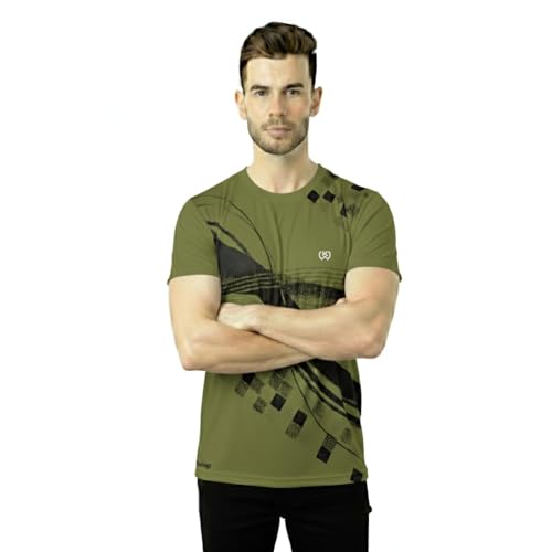 Image of KWINGS Round Neck T-Shirt | Dry-Fit Fabric | Half Sleeve Tshirt | Soft Stretchable Gym Wear | Sports Tshirt