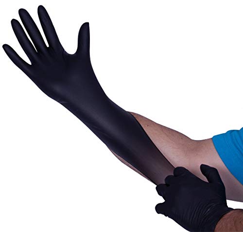 Premium Guard - Nitrile Gloves - Disposable, Powder Free, Latex Rubber Free, 5 mil, Black Nitrile Gloves, 100 gloves per Box, Size - Medium by Premium Guard - Image 5