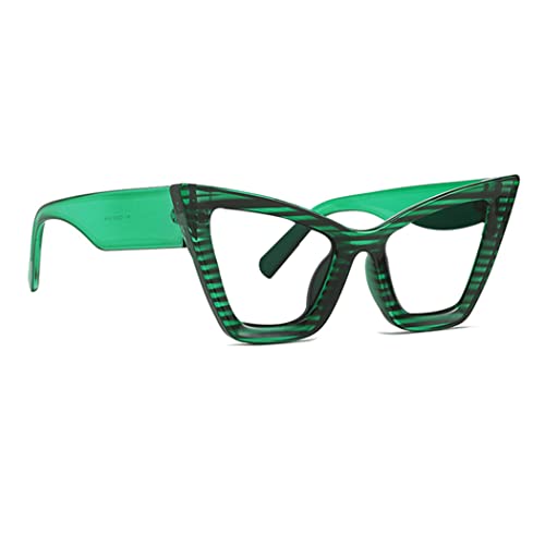 Image of Retro Cat Eye Blue Light Blocking Reading Glasses For Women Men Oversized Anti Anti Glare UV Eyewear (green, 0.0, multiplier x)