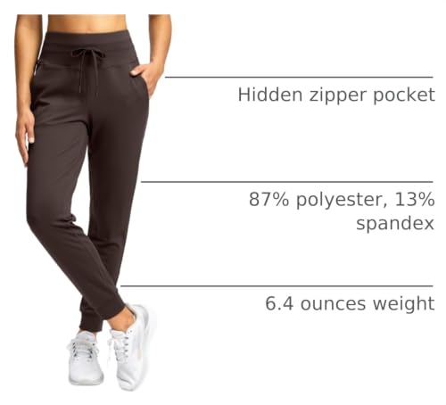 Image of Soothfeel Womens Joggers with Zipper Pockets High Waisted Sweatpants Athletic Leggings Pants for Workout Running Yoga
