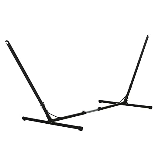 Outsunny Universal Hammock Stand 10-13ft Adjustable Steel Stand Space-Saving and Portable Carrying for Indoor and Outdoor Use, Black
